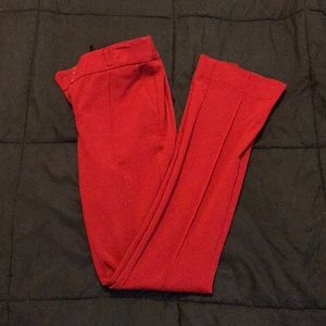 Red pleated dress pant